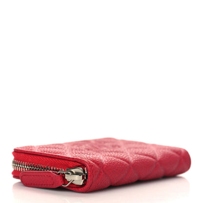 Chanel Caviar Quilted Diamond CC Zip Coin Purse Dark Pink 4 of 8