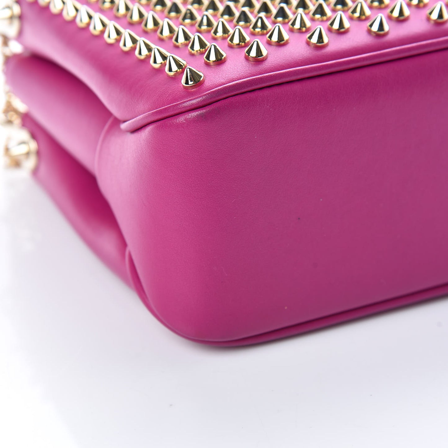 Calfskin Small Triloubi Paris Spikes Chain Bag Fuchsia