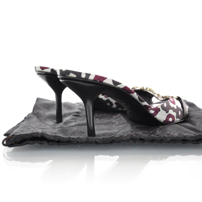 Gucci Satin Crystal Horsebit Print Heels 7 3 of 6