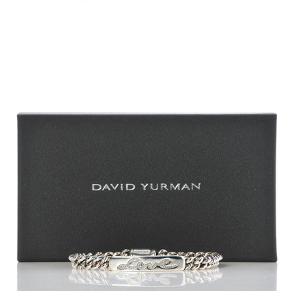 David Yurman Sterling Silver Diamond 7mm Petite Pave Curb Link Love ID Bracelet 6 of 6