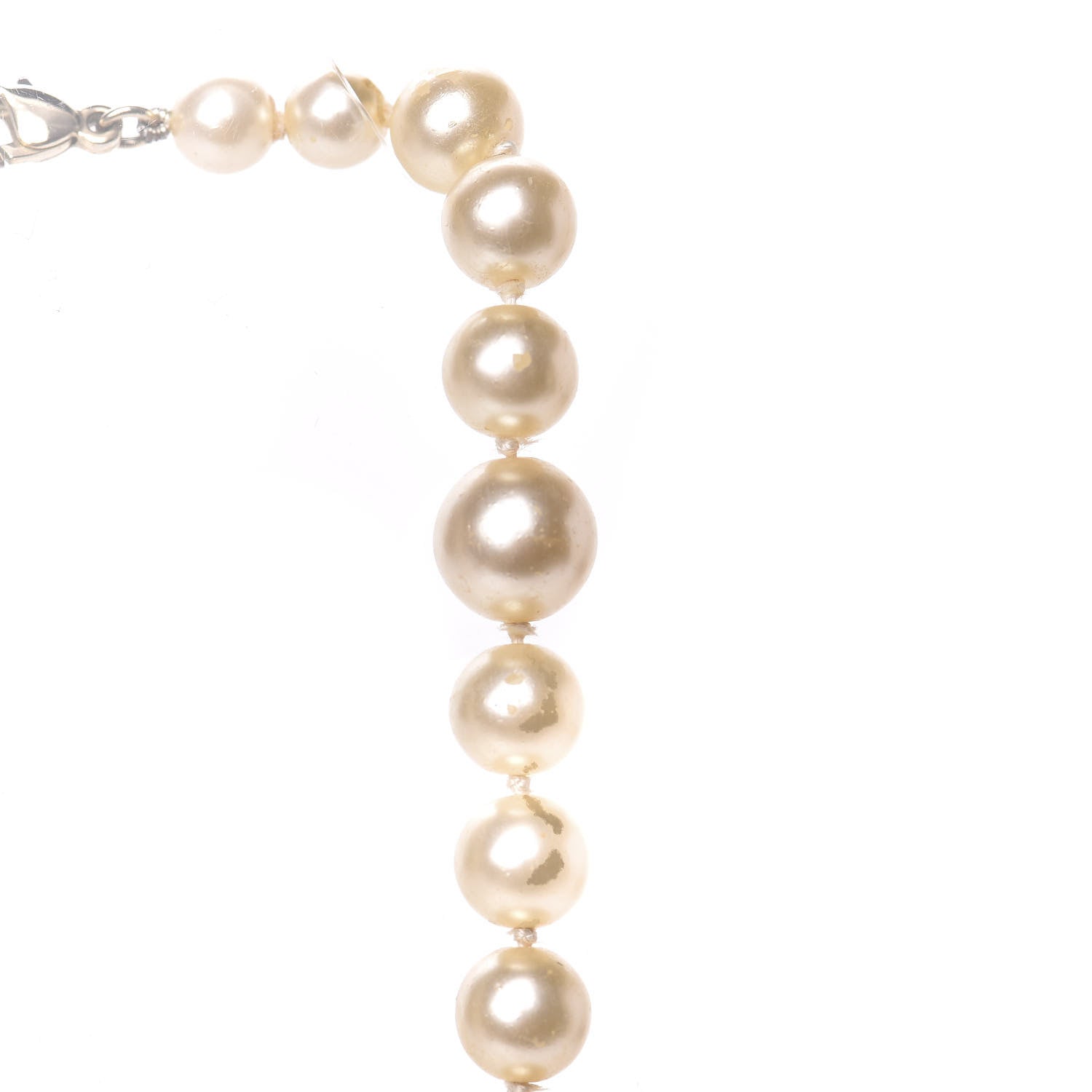 Chanel Pearl Crystal Long CC Necklace Gold 11 of 13