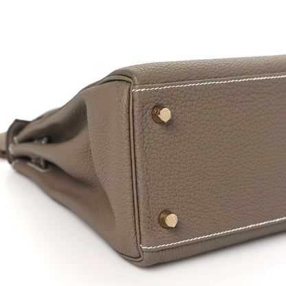 Hermes Taurillon Clemence Kelly Retourne 28 Etoupe 9 of 11