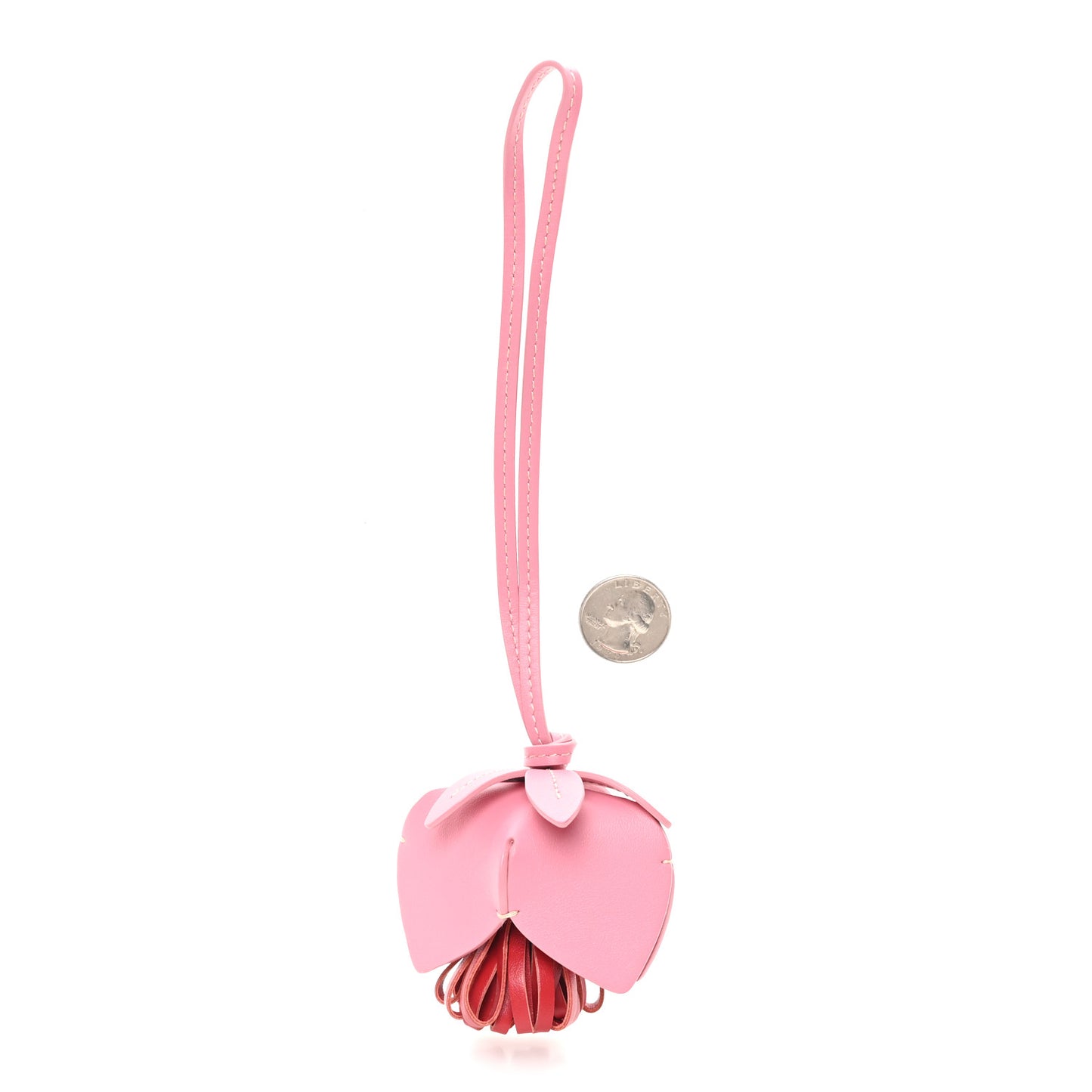Calfskin Trick Bag Charm Pink Red