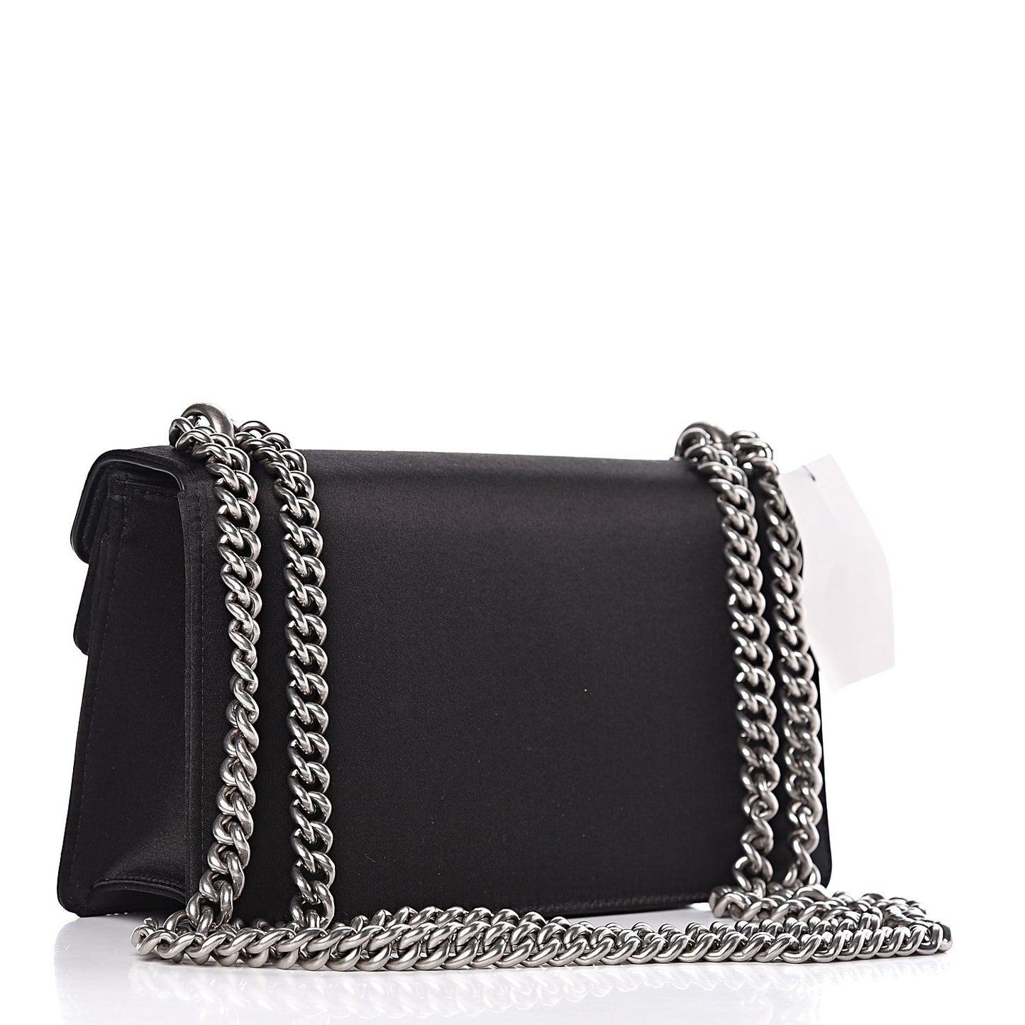 Satin Silk Crystal Small Dionysus Shoulder Bag Black Black Diamond