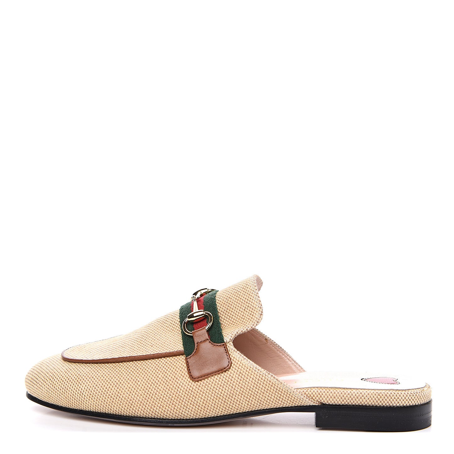 Canvas Vintage Charlotte Web Princetown Slippers 37 Sand Cuir