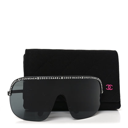 Chanel Shield Coco Beach Sunglasses L2614 Black 7 of 7