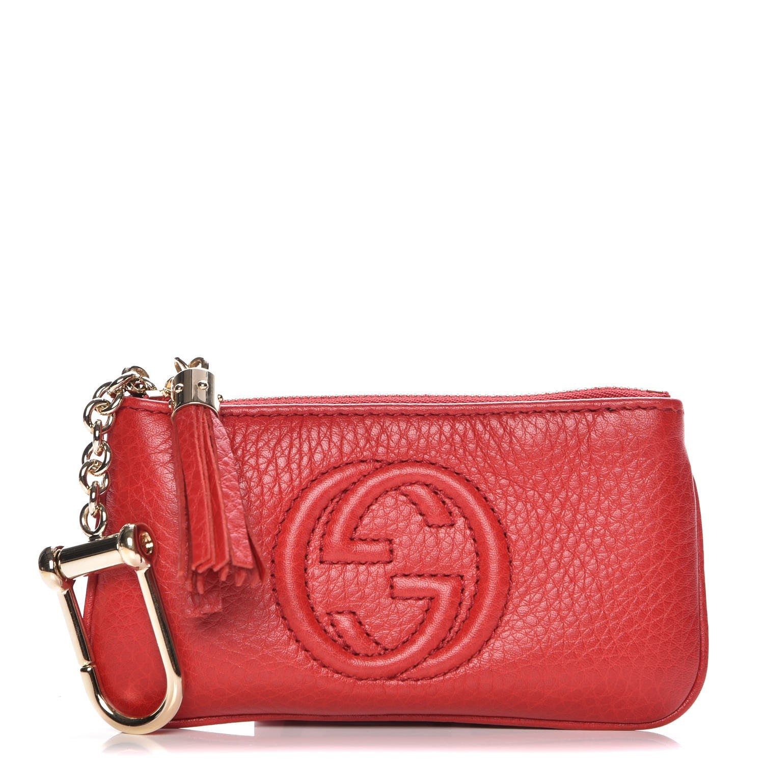 Gucci Pebbled Calfskin Soho Key Case Red 1 of 8