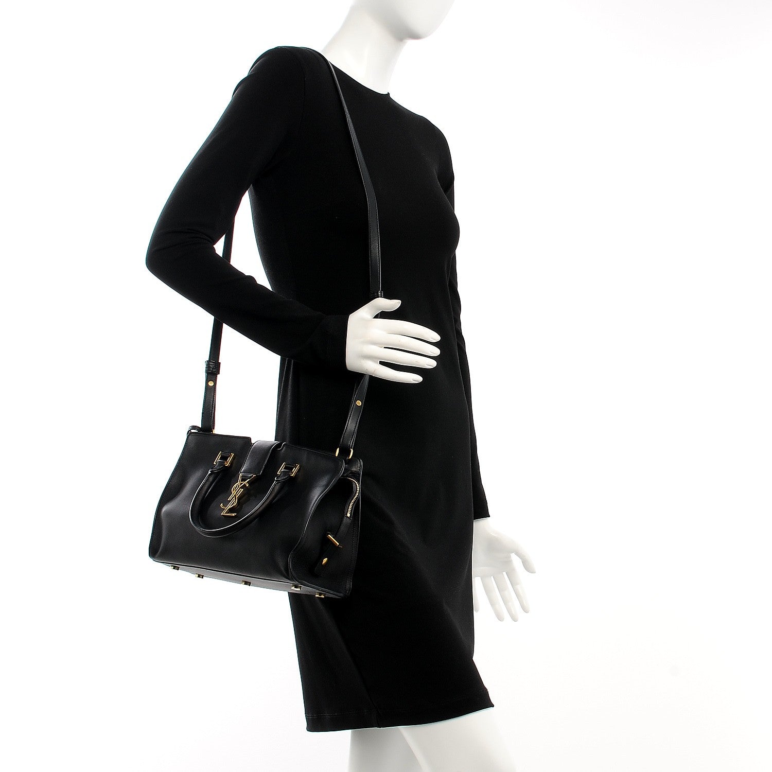 Saint Laurent Calfskin Monogram Baby Downtown Cabas Black 2 of 17
