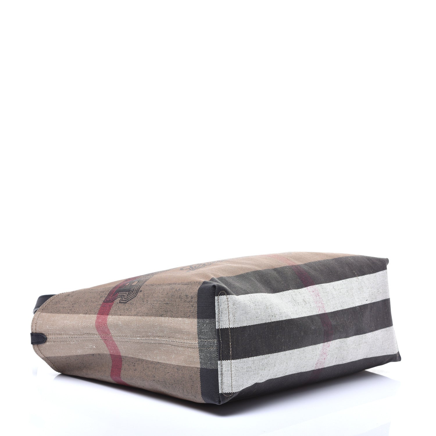 Burberry Coated Canvas Mega Check Medium Doodle Tote Black 4 of 7