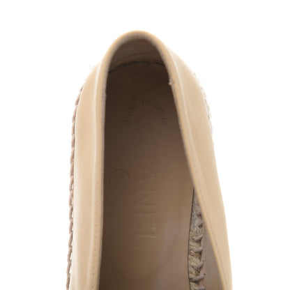 Chanel Lambskin CC Espadrilles 37 Beige Black 6 of 9