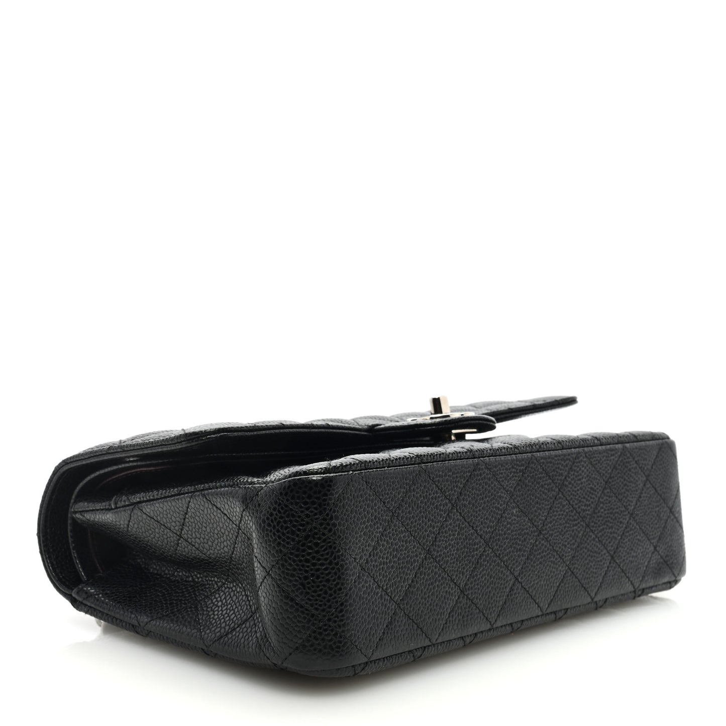 Caviar Quilted Medium Double Flap Black