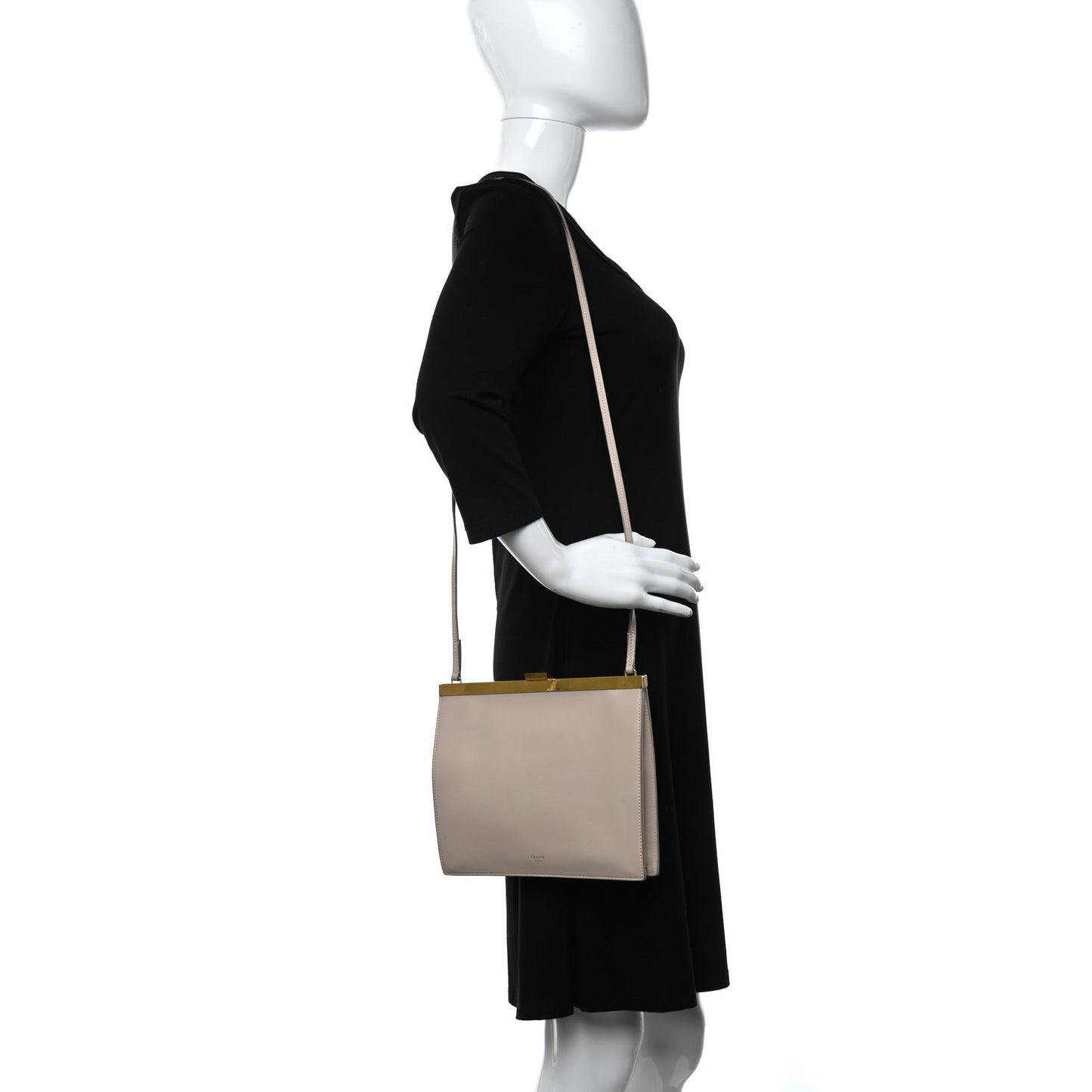 Smooth Calfskin Mini Clasp Bag Beige