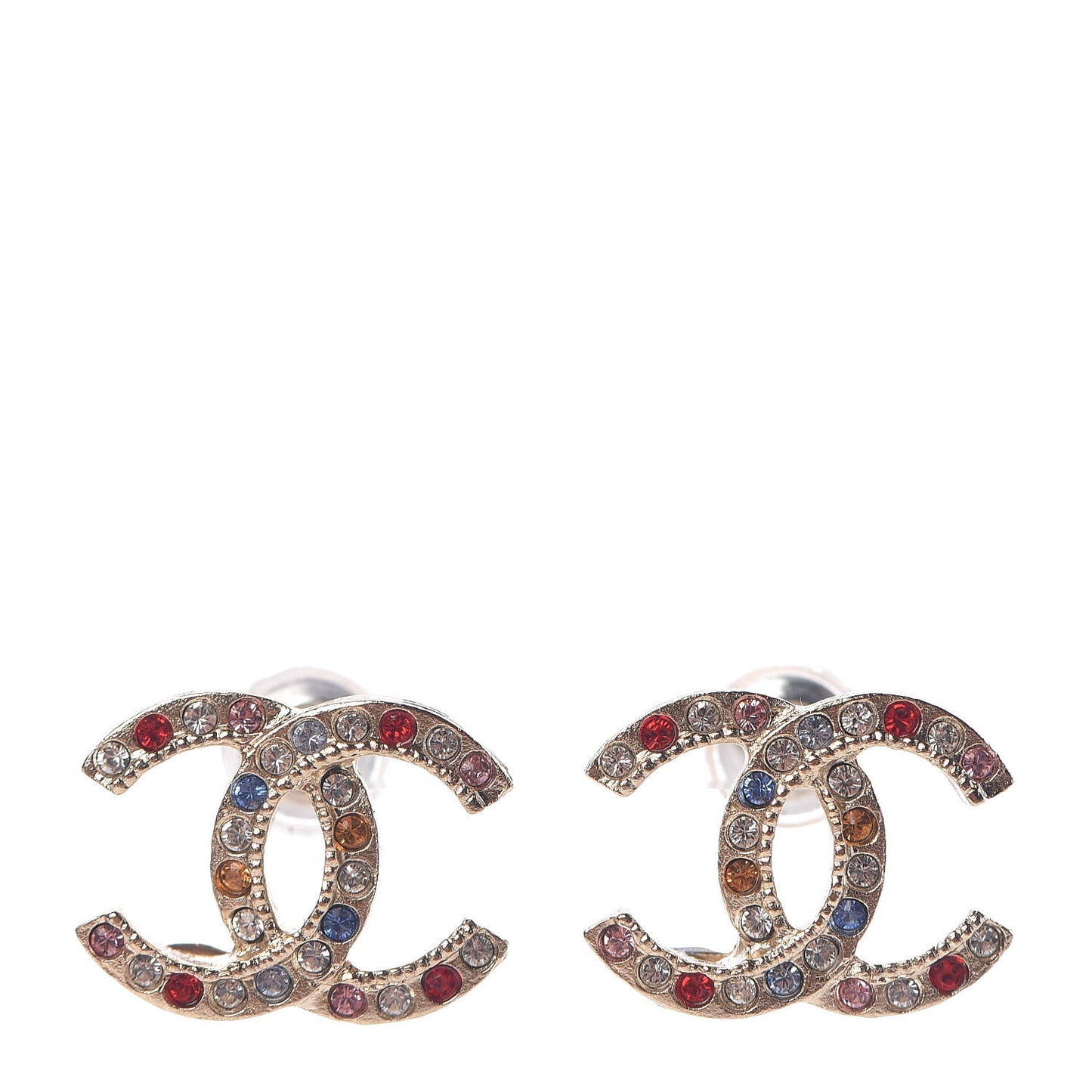 Crystal CC Earrings Gold Multicolor