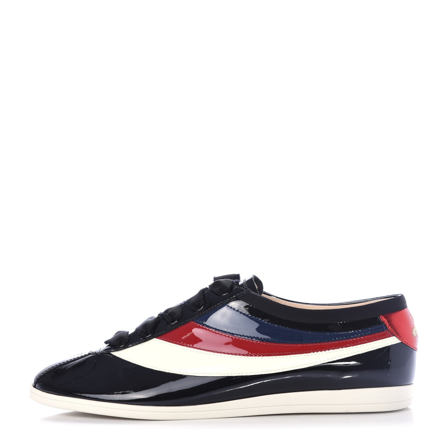 Patent Calfskin Mens Web Falacer Sneakers 8.5 Black