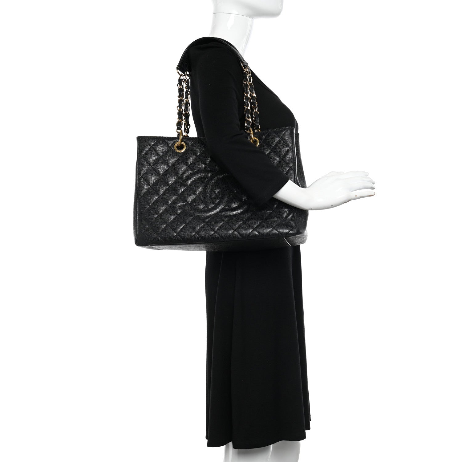 Chanel Caviar Quilted Grand Shopping Tote GST Black 2 of 11