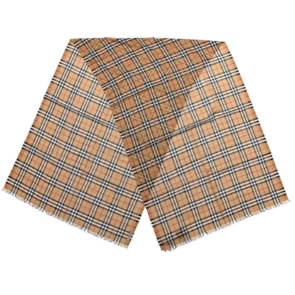Burberry Wool Silk Gauze Vintage Check Scarf Antique Yellow 3 of 5