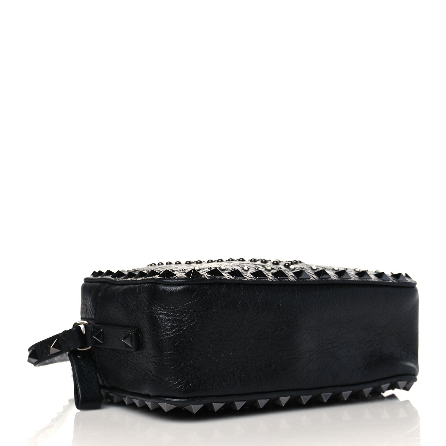 Valentino Garavani Craquele Nappa Rockstud Crystal Punk Heart Camera Crossbody Bag Black 3 of 6