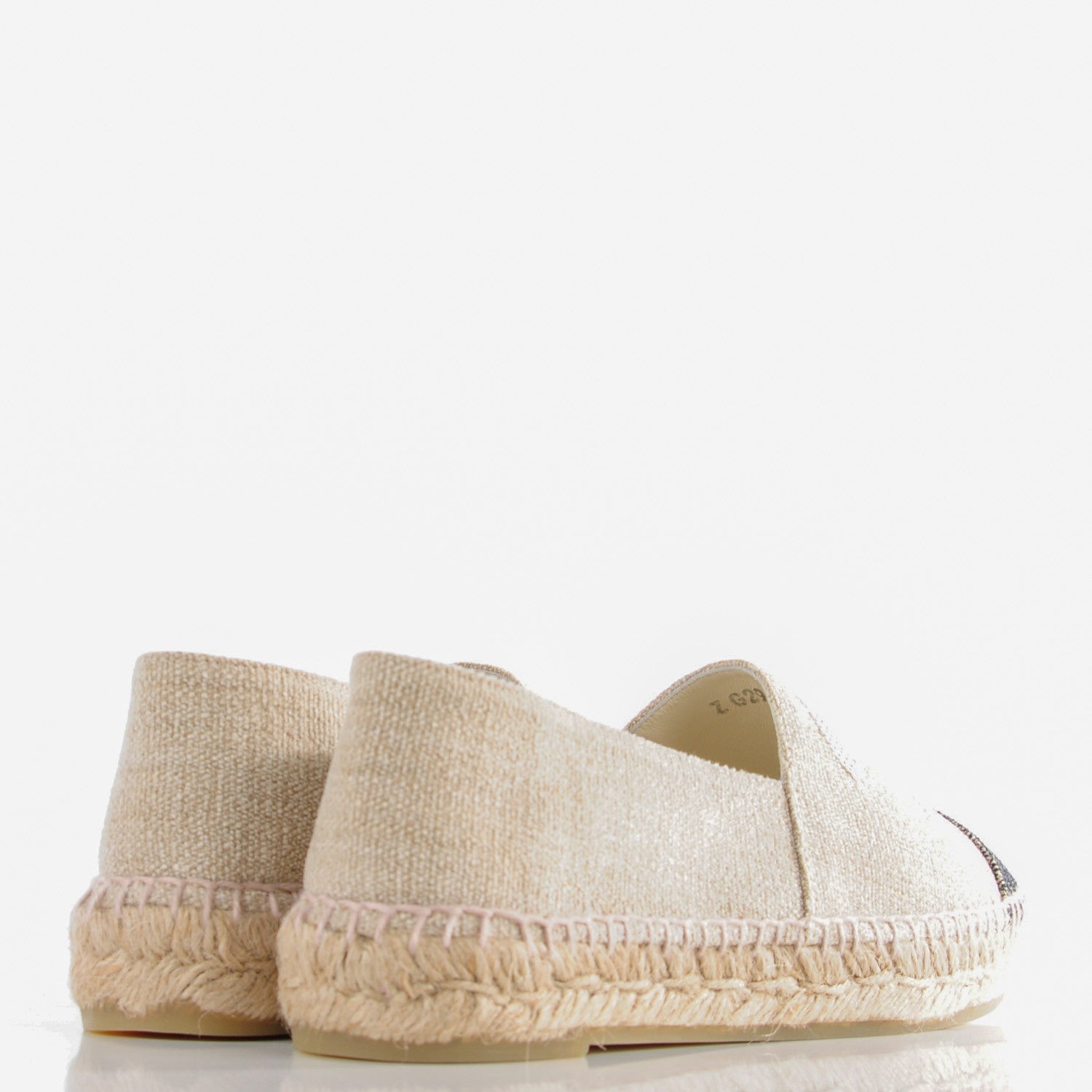 Chanel Toile Sequin CC Espadrilles 38 Beige Black 11 of 18