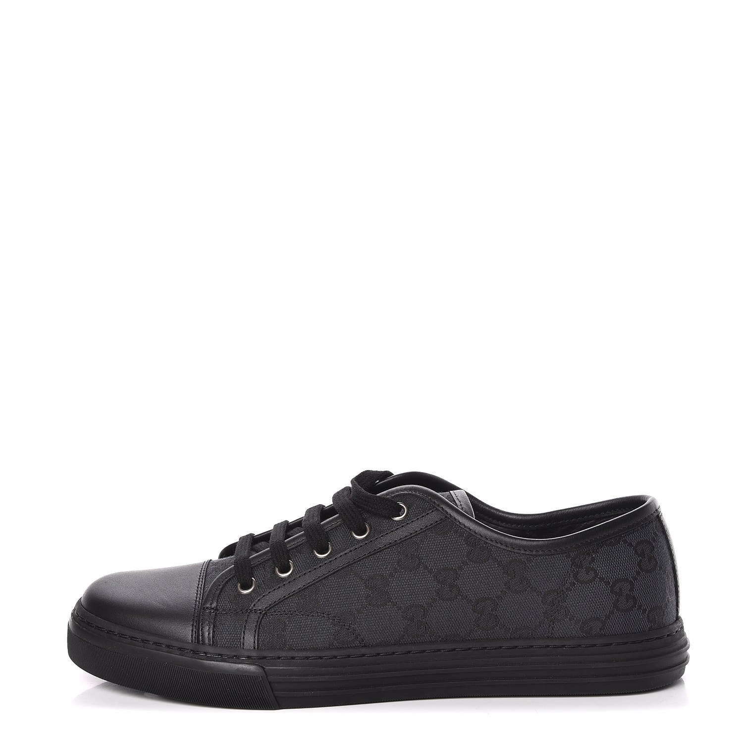 Gucci Monogram Mens Sneakers 8.5 Black Piombo 1 of 10