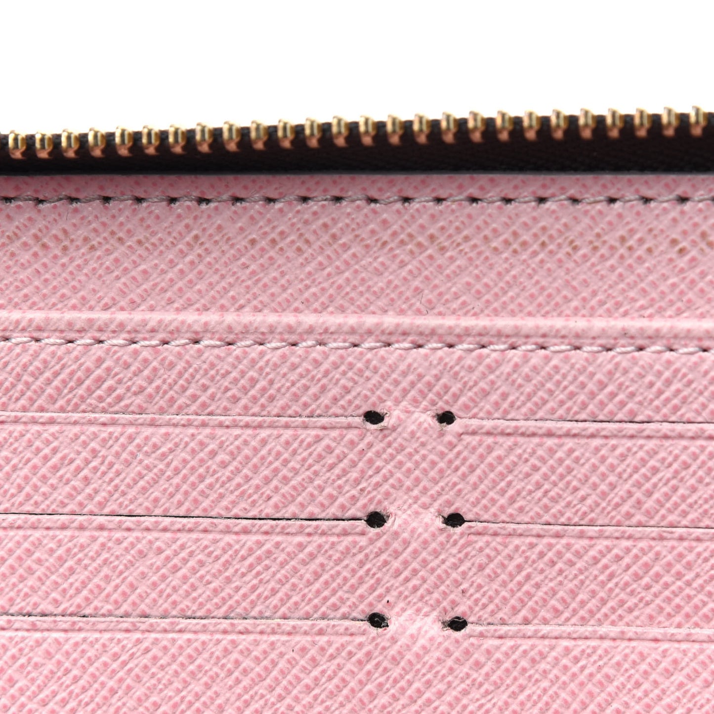 Damier Ebene Zippy Wallet Rose Ballerine