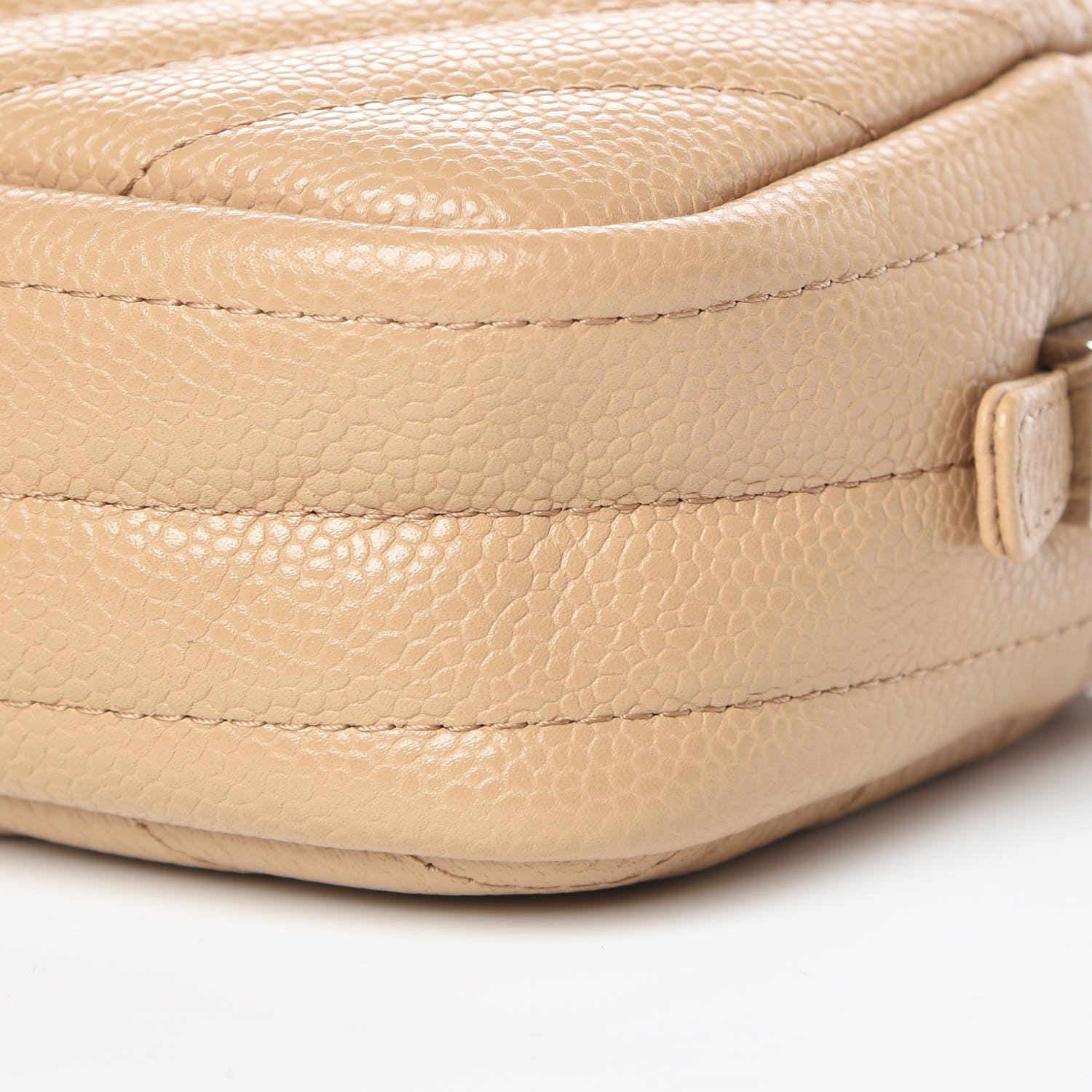 Chanel Caviar Chevron Quilted Camera Case Beige 9 of 10