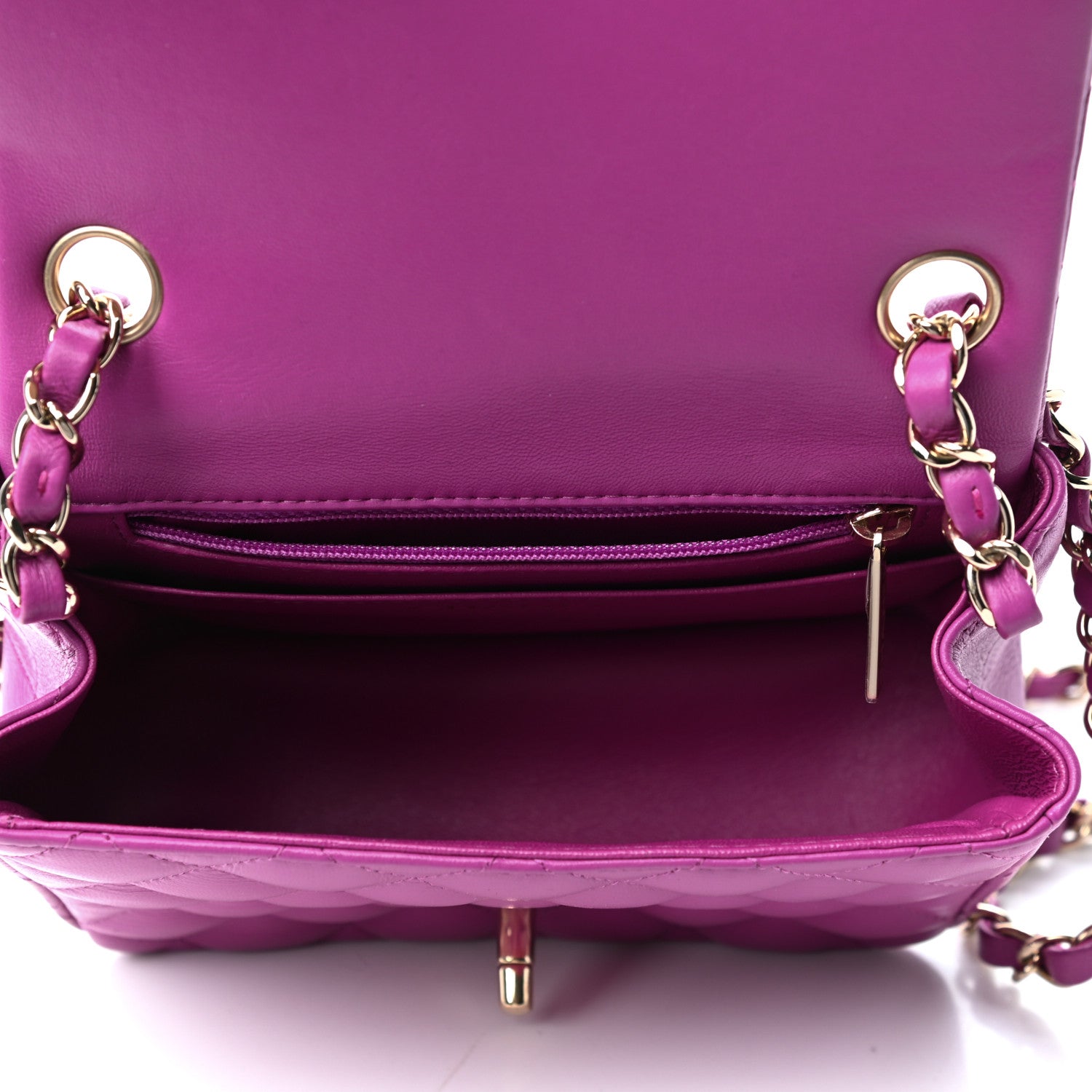 Chanel Lambskin Quilted Mini Square Flap Purple 5 of 10