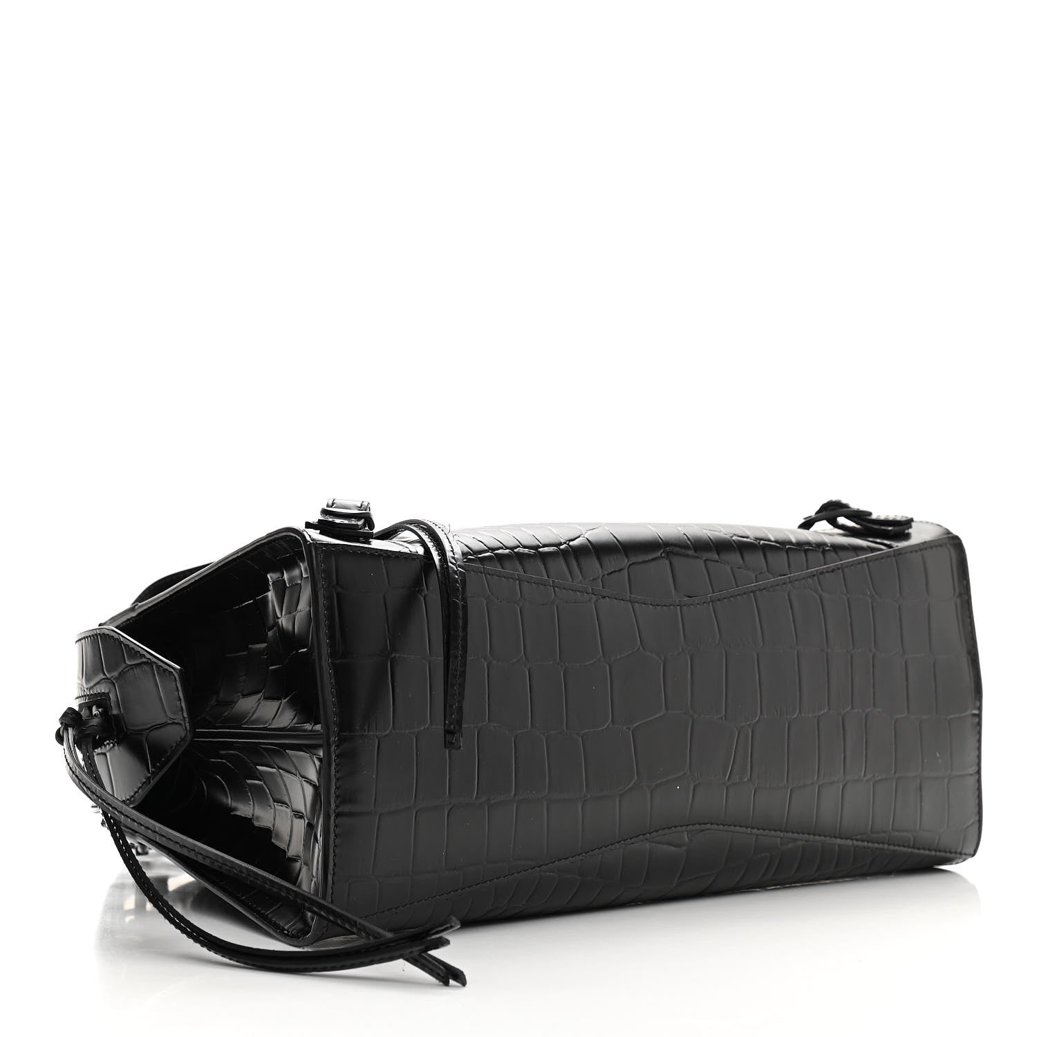 Balenciaga Semi Shiny Calfskin Crocodile Embossed Neo Classic Black Hardware S City Black 4 of 13