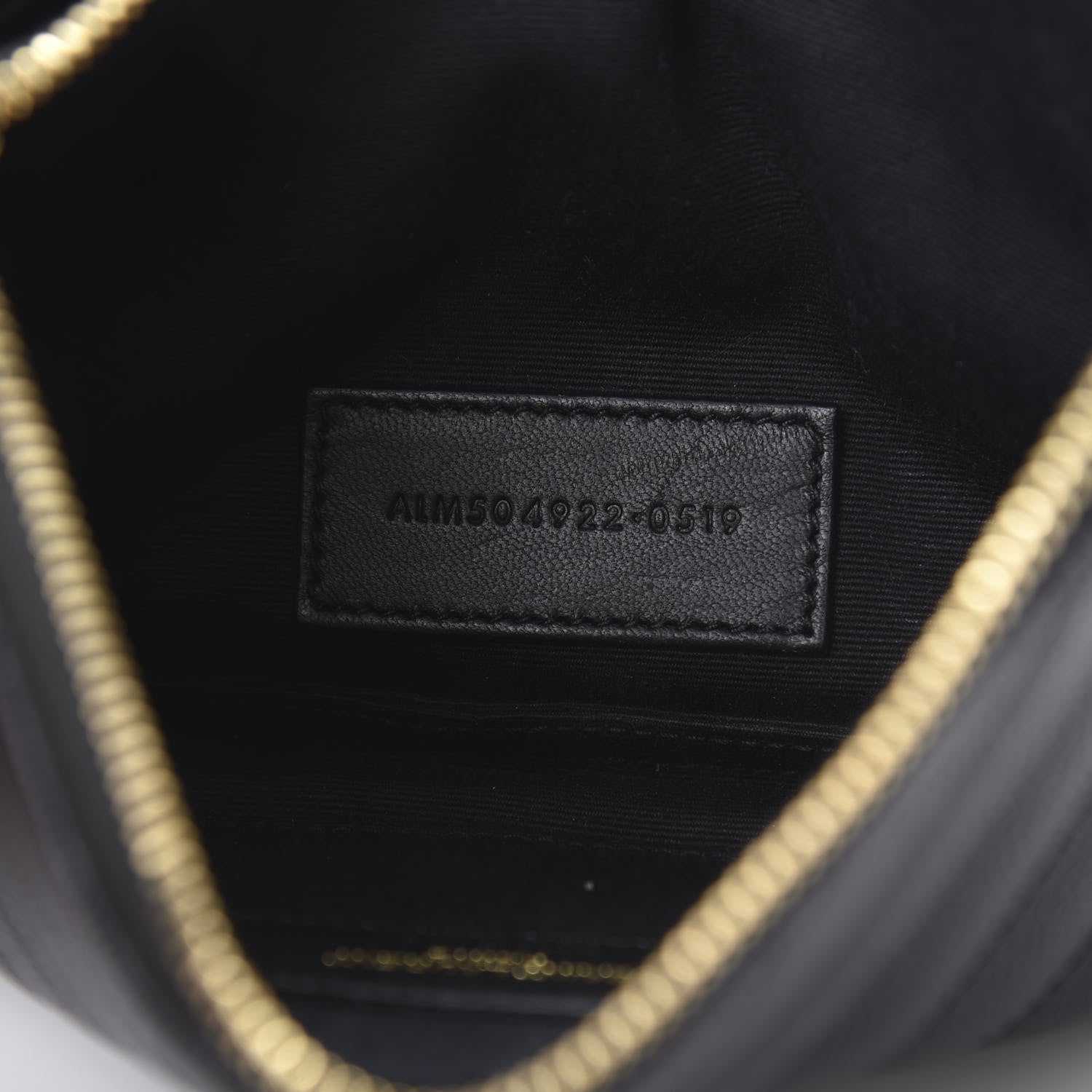 Saint Laurent Grain De Poudre Chevron Monogram Bill Pouch Black 7 of 8