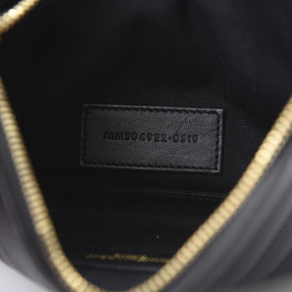Saint Laurent Grain De Poudre Chevron Monogram Bill Pouch Black 7 of 8