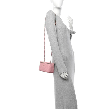 Chanel Caviar Quilted Small Vanity Case With Chain Pink 2 of 13