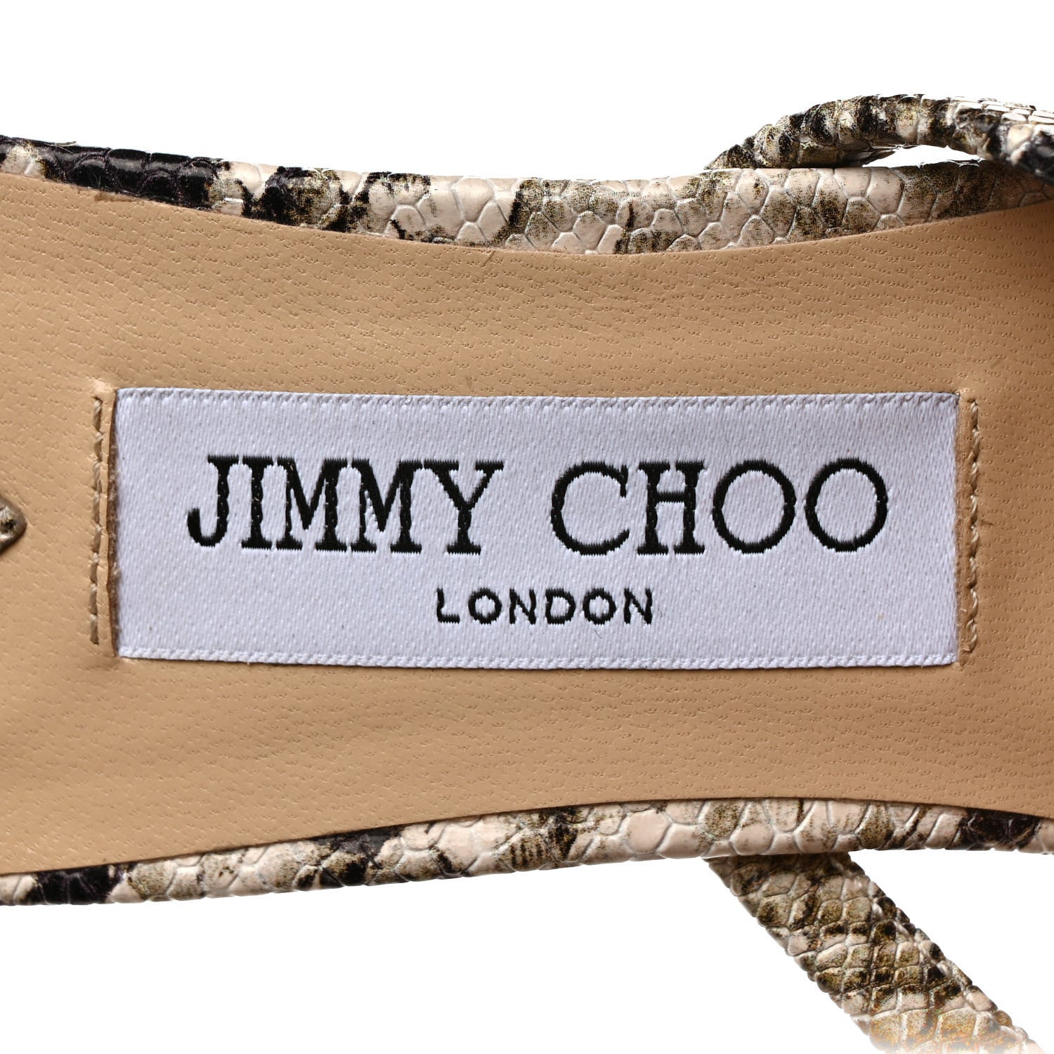 Jimmy Choo Calfskin Snake Print Maelie 70 Sandals 39.5 Natural 7 of 7