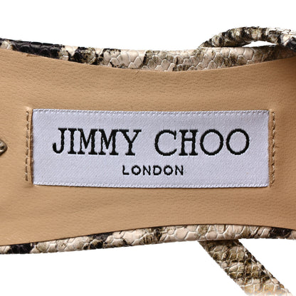 Jimmy Choo Calfskin Snake Print Maelie 70 Sandals 39.5 Natural 7 of 7
