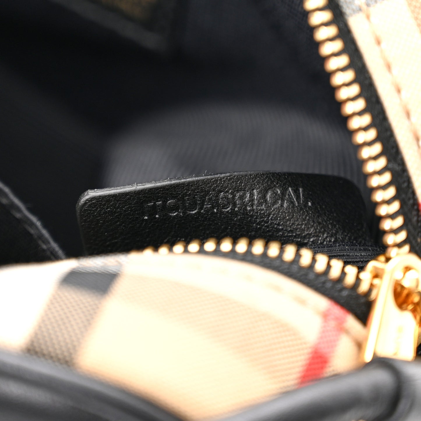 Calfskin Vintage Check Half Cube Crossbody Bag Black