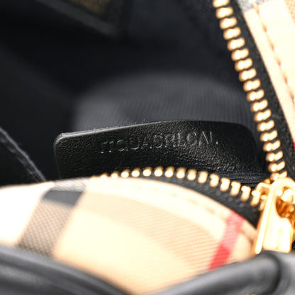 Burberry Calfskin Vintage Check Half Cube Crossbody Bag Black 7 of 10