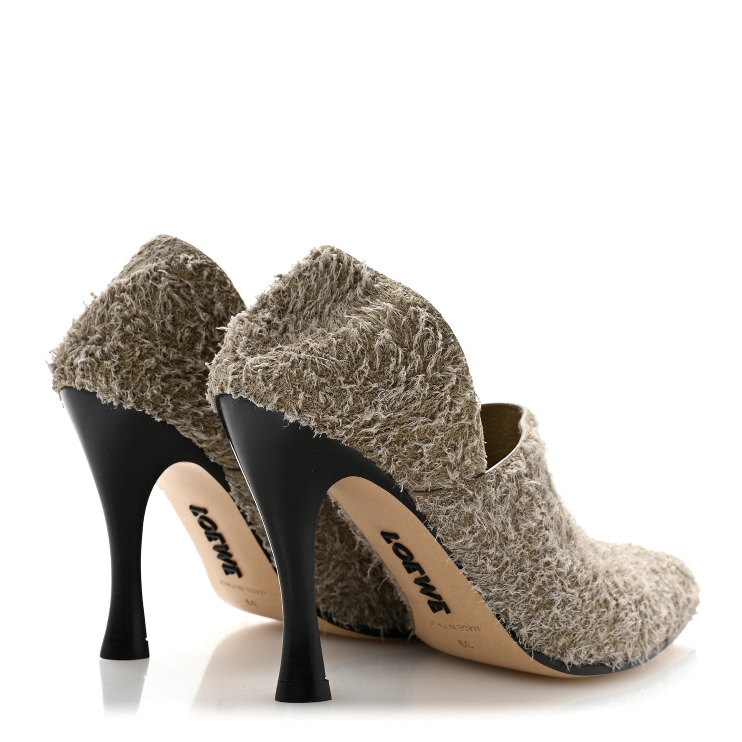 Loewe Brushed Suede Comic 90mm Pumps 39 Khaki Green 5 of 9