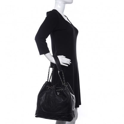 Chanel Calfskin Drawstring CC Bucket Bag Black 2 of 11