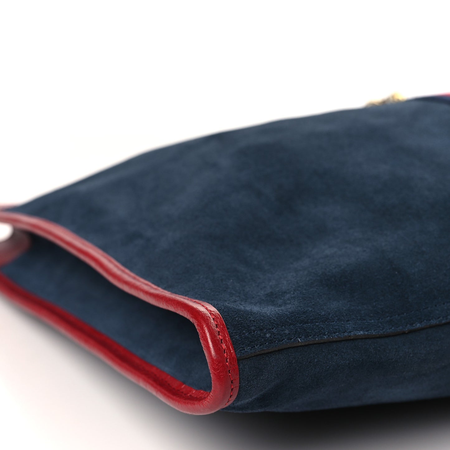Suede Calfskin Large Rajah Chain Tote New Blue Romantic Cherry