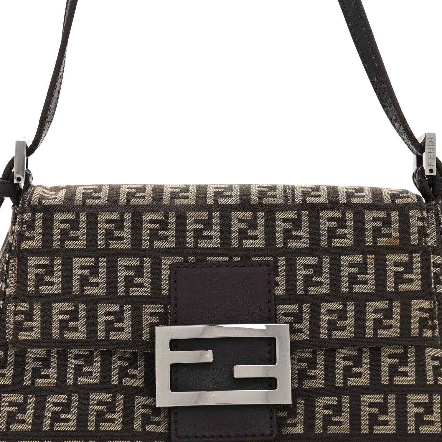 Fendi Zucchino Vitello Mini Mama Baguette Testa di Moro Beige 8 of 12