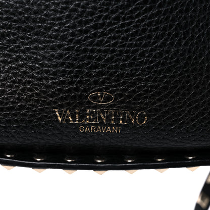 Valentino Garavani Grained Calfskin Rockstud Bucket Bag Black 12 of 15