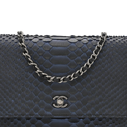 Chanel Snakeskin Wallet On Chain WOC Navy 9 of 11