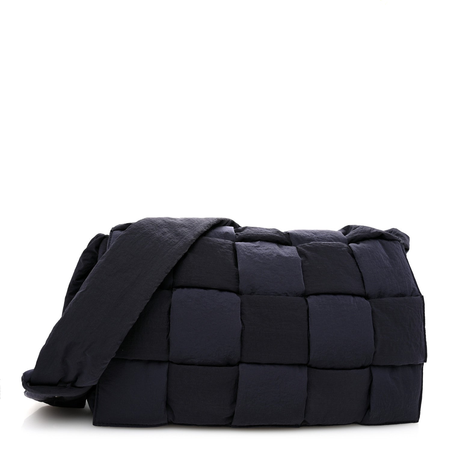Bottega Veneta Nylon Intrecciato Padded Tech Maxi Cassette Bag Navy Blue 1 of 10
