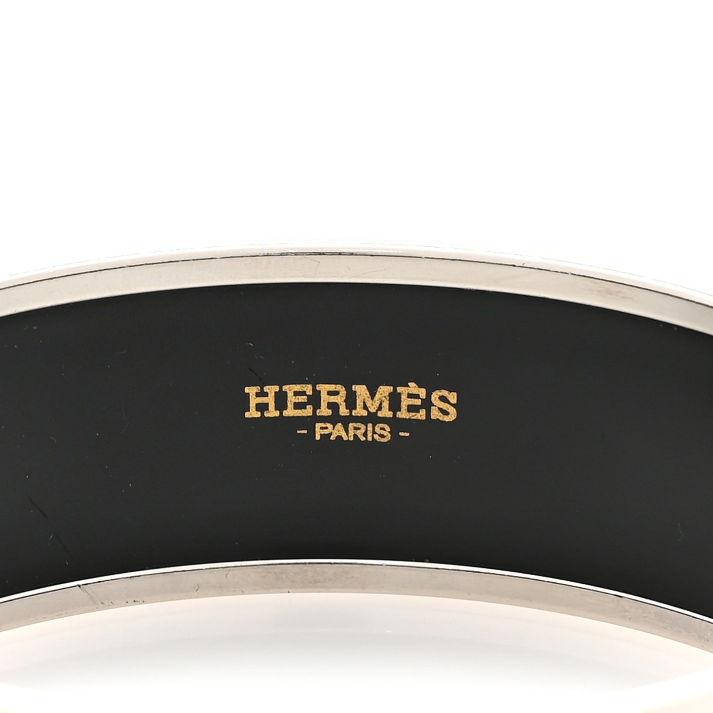 Enamel Printed Wide Grand Apparat Bracelet Black