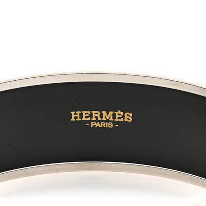 Hermes Enamel Printed Wide Grand Apparat Bracelet Black 3 of 5