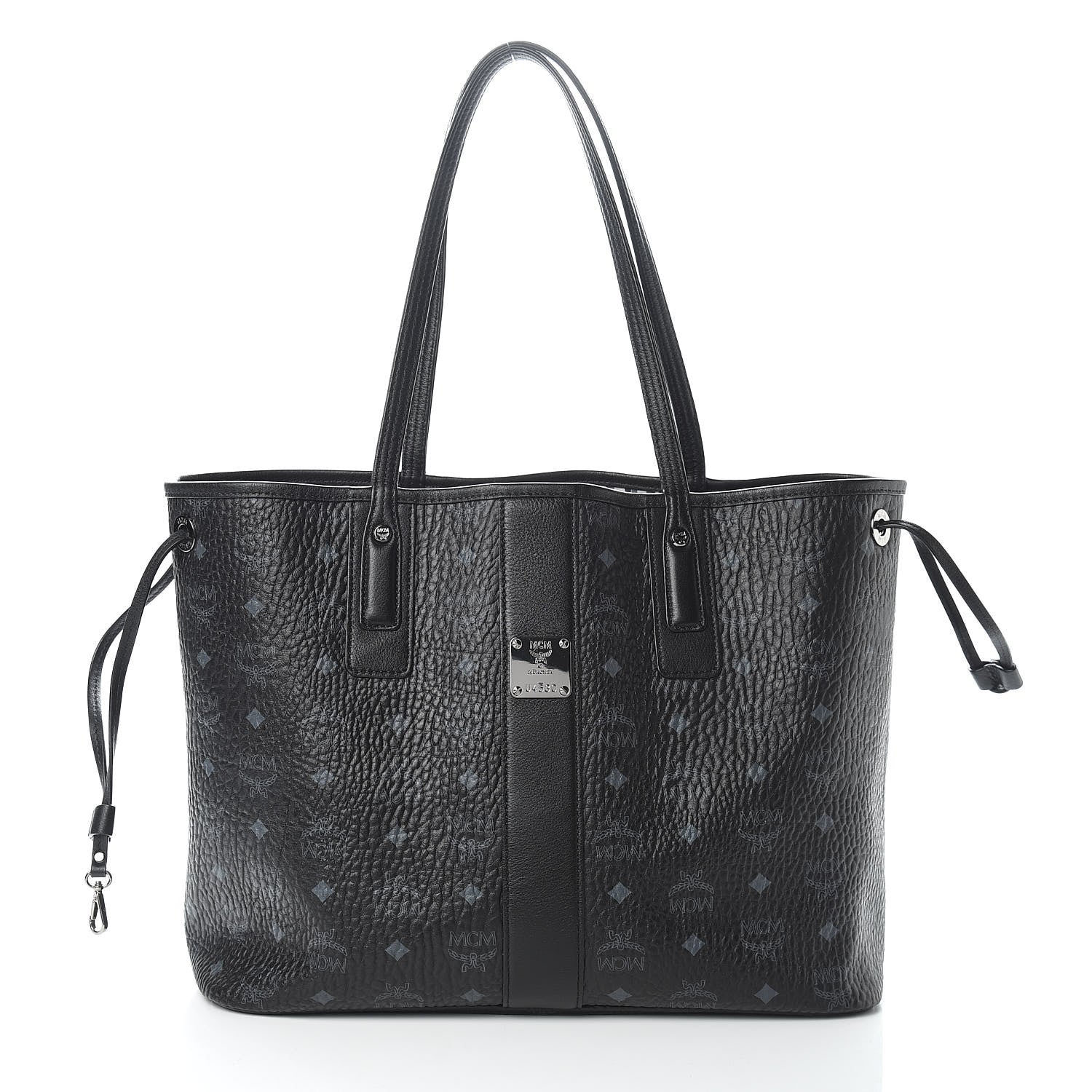 MCM Visetos Medium Liz Reversible Shopper Tote Black 3 of 14