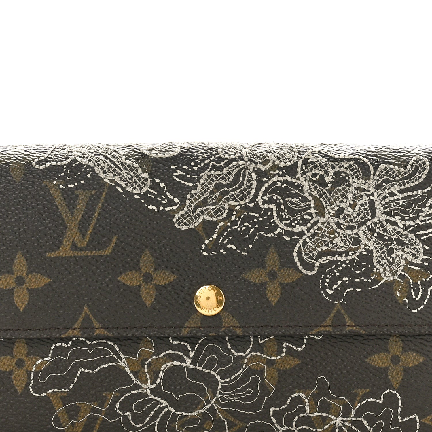 Louis Vuitton Monogram Dentelle Sarah Wallet Silver 7 of 7