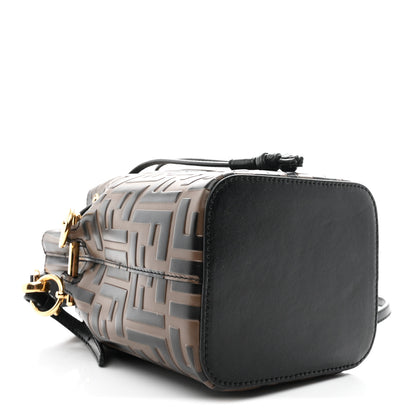 Fendi Vitello Liberty F is Fendi Bi-Color FF 1974 Embossed Mini Mon Tresor Bucket Bag Maya Black 4 of 10