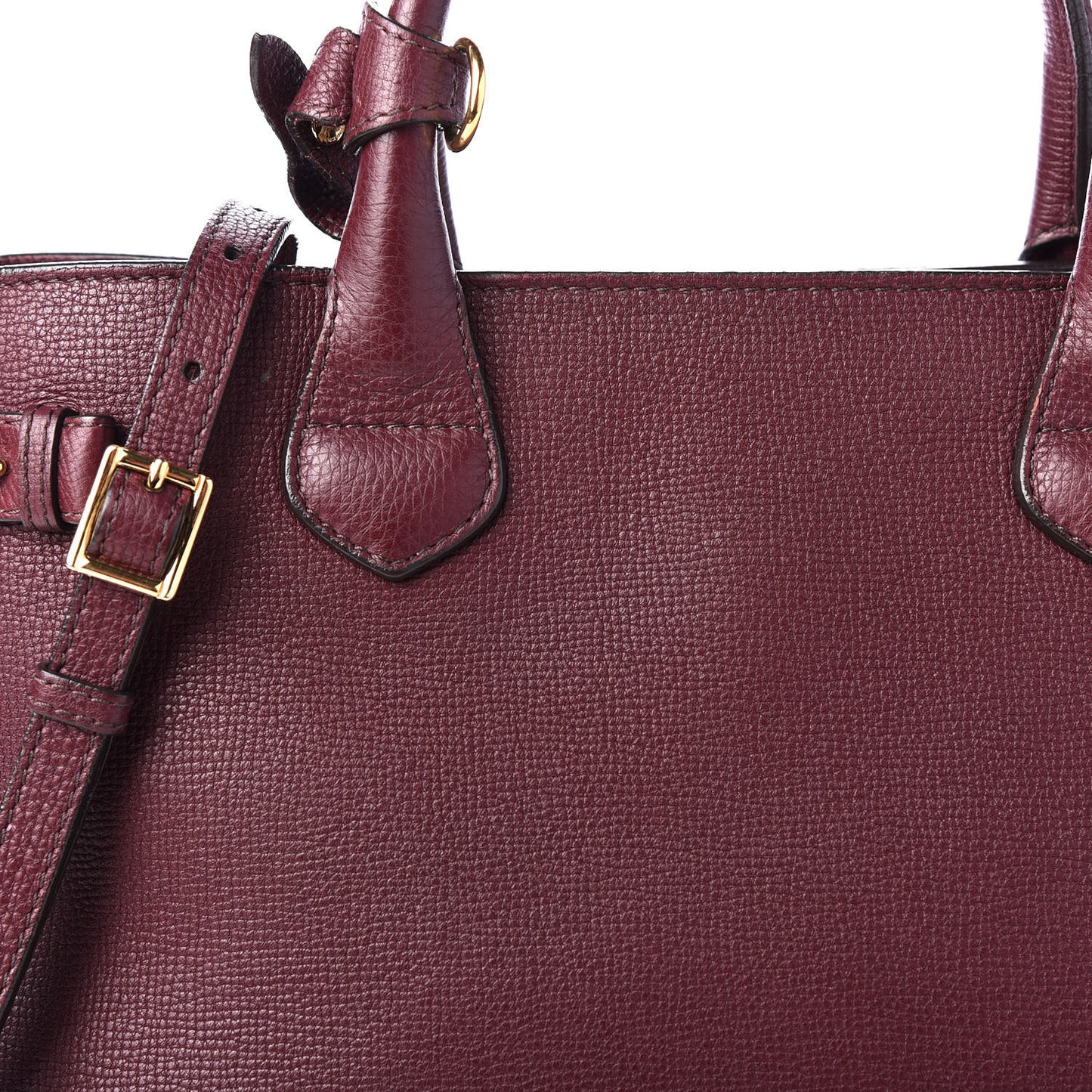 Grainy Calfskin House Check Medium Banner Tote Elderberry