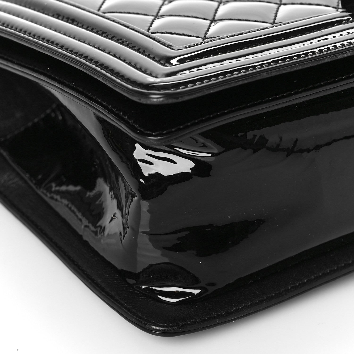 Chanel Patent Calfskin Quilted Medium Plexiglass Boy Flap Black 8 of 9