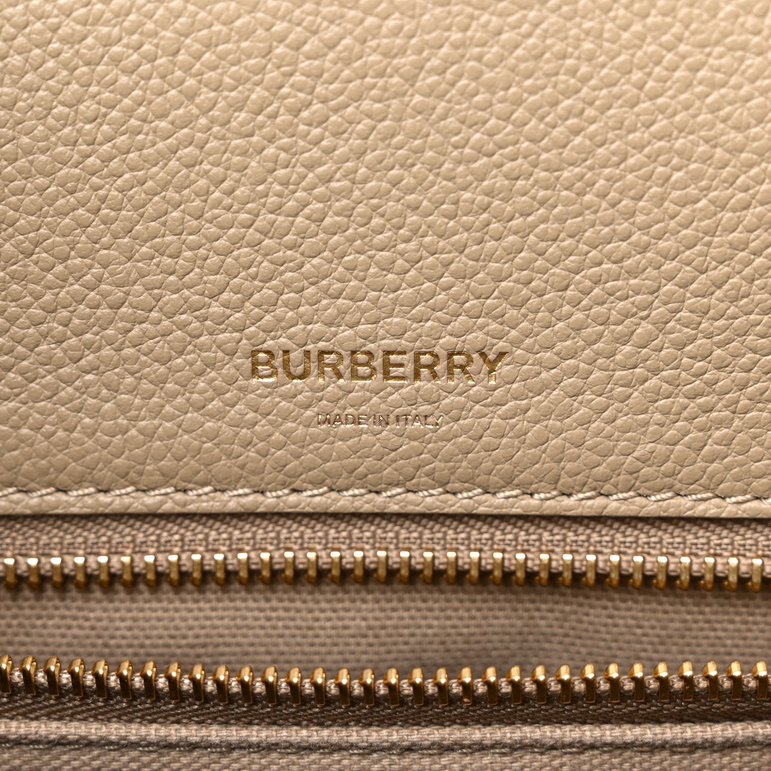 Burberry Grainy Calfskin Medium Title Bag Honey 6 of 15