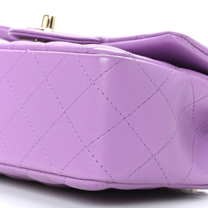 Chanel Lambskin Quilted Mini Rectangular Flap Purple 10 of 10